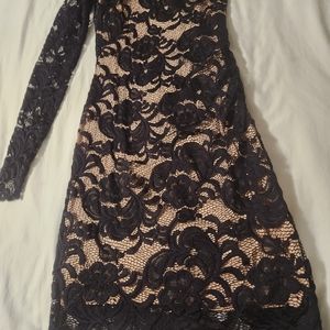 A black and cream floral dress